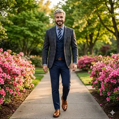 Elegant South Asian Man in Garden Suit Portrait