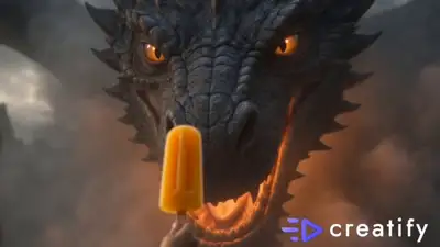 Dragon and Girl Ice Cream Fantasy Video Prompt