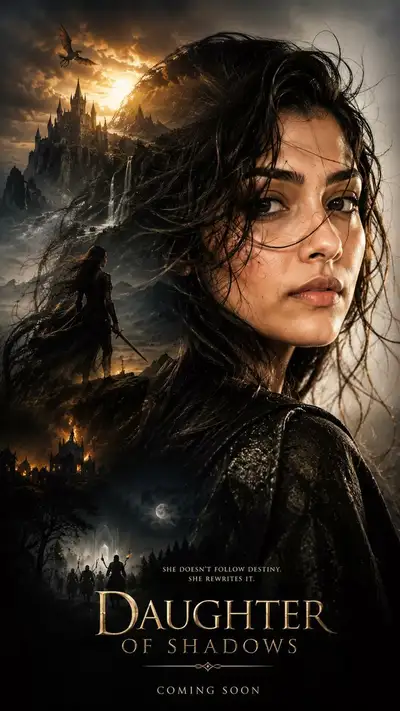 Dark-Fantasy-Doppelbelichtungs-Filmposter-Porträt