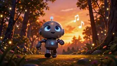Roboter im Pixar-Stil bringt einen gefallenen Stern zurück an den Himmel