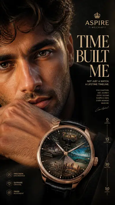 Time built me luxury watch ad concept poster