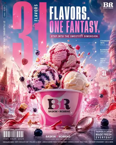 Ice cream brand global FMCG campaign poster