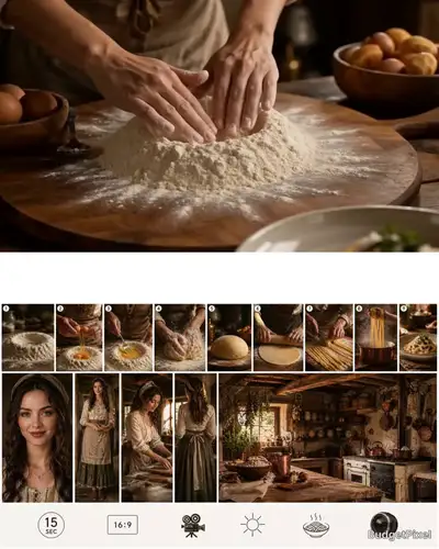 Animate 9-Step Pasta Cooking Storyboard
