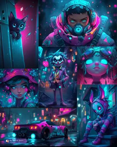 Cyberpunk Neon SREF Style Prompt