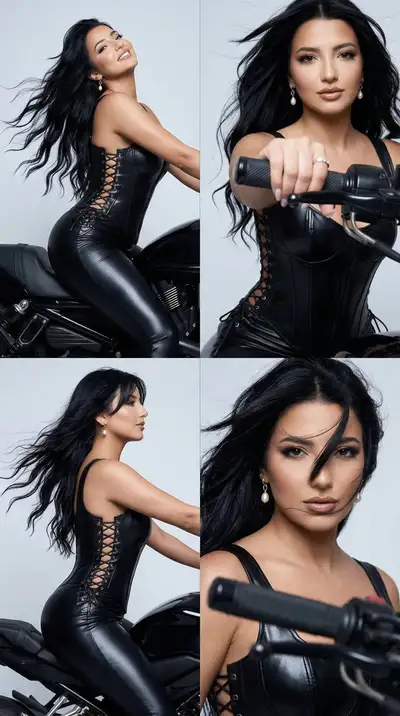 Motorcycle Femme Fatale Editorial Grid