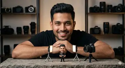 Hyperrealistic Portrait with Miniature Photographer