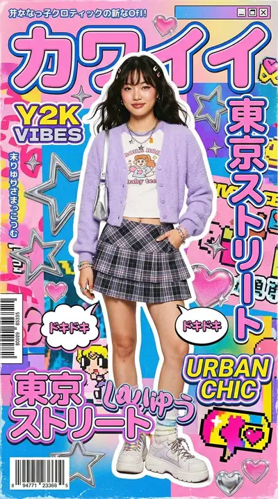 ハイファッション×かわいいY2Kエディトリアルポスタープロンプト