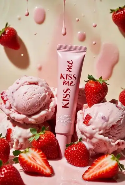Baume à lèvres Kiss Me à la crème glacée à la fraise