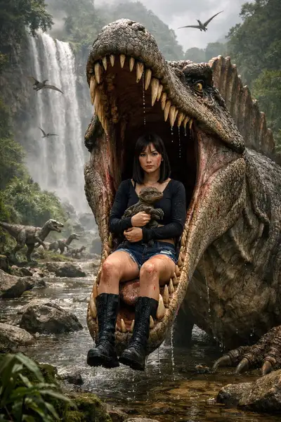 Ultra-Realistic Cinematic Spinosaurus Fantasy Scene