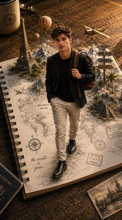 Luxury Travel Editorial on Vintage Map