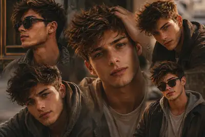 Collage sin bordes de la misma modelo en cinco poses
