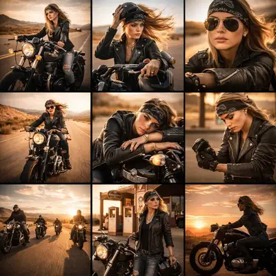 Collage photo de motards 3x3