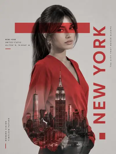Metropolitan Identity: Luxury Editorial Double Exposure Portrait