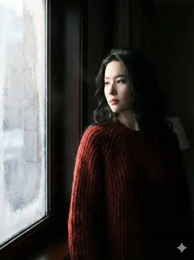 Moody Winter Window Portrait