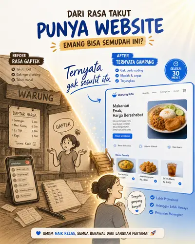 ワルンからオンラインストアへの変革インフォグラフィック