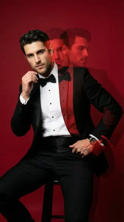 Red Studio Tux Motion Echo Portrait