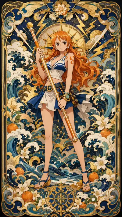 One Piece Fan Art Tarot Card Style Prompt