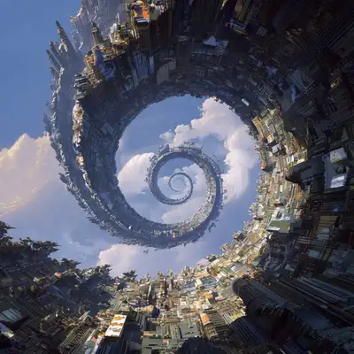 Mandelbrot Spiral New York Skyline Loop