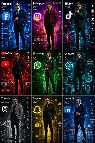 Ultimate AI Social Media 3x3 Grid Posters