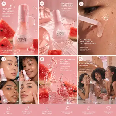 Watermelon glow skincare beauty campaign ad