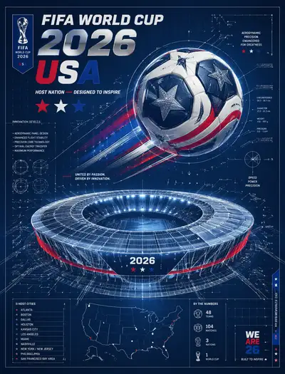 USA World Cup 2026 blueprint poster design