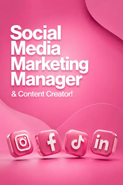 Social media marketing manager Instagram promo poster