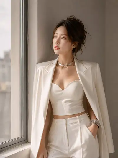 High-End Fashion Portrait Seated on Floor