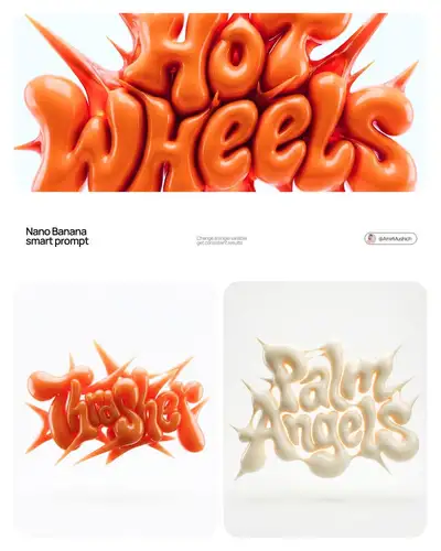 Inflated balloon graffiti typography brand logo template
