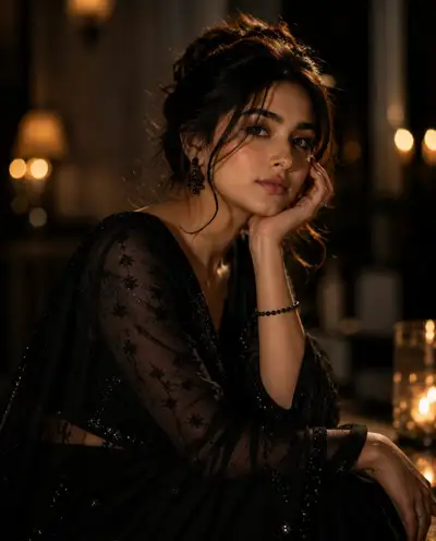 Elegant Cinematic Portrait of South Asian Woman