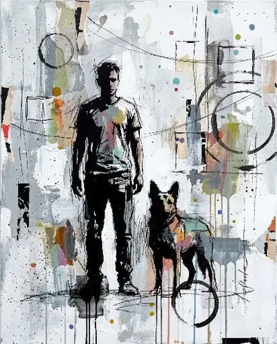 Mixed-Media Urban Painting Portrait Template