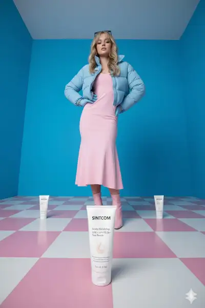 Minimalist Product Ad Scene with Sintcom Tubes