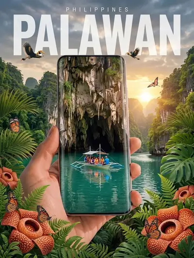 Cinematic Vertical Travel Poster with Smartphone Frame