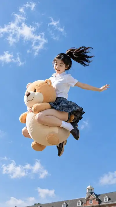 大学生跳跃虫视角模板