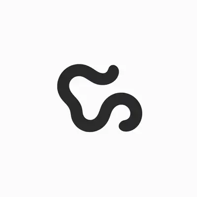 Minimalist Scandinavian Logo with Squiggly Line