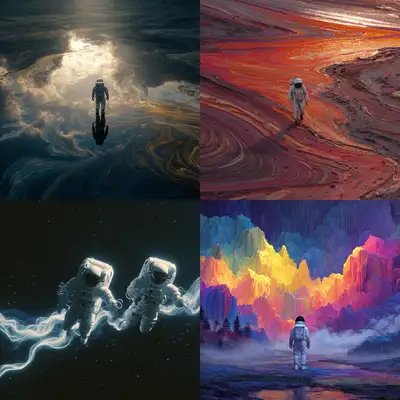 Astronaut Acrylic AI Art Prompt Template