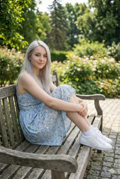 La comodidad le sienta bien - Retrato de verano en el parque
