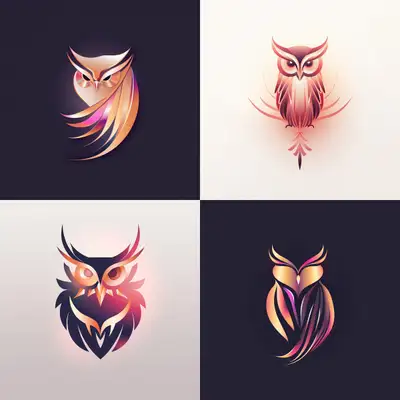 Line Art Jewelry Brand Owl Logo