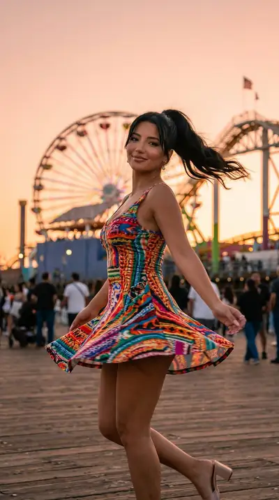 Santa Monica Fashion Motion Prompt