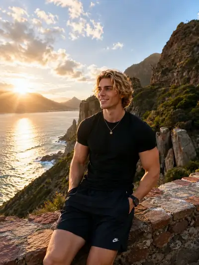 Ultra-Realistic Coastal Travel Portrait
