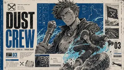 Plantilla de Póster de Expediente de Profesión Estilo Manga