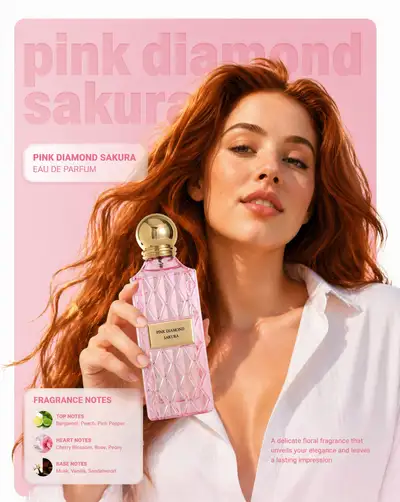 Perfume ad face and product swap with white shirt styling