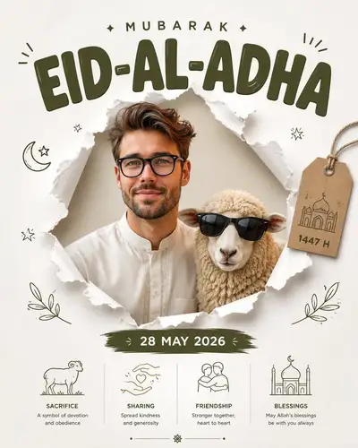 Modern Minimalist Eid al-Adha Greeting Poster