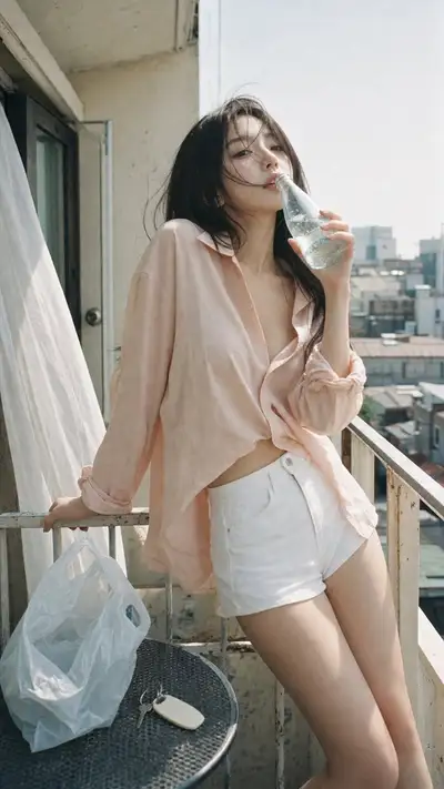 Japanese Negative Film Balcony Portrait