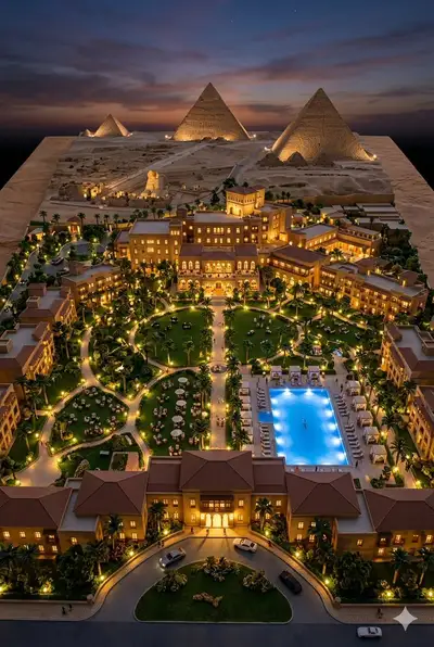 Marriott Mena House Miniature Model at Golden Hour