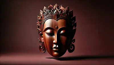 Polished Mahogany Wood Sculpture Prompt