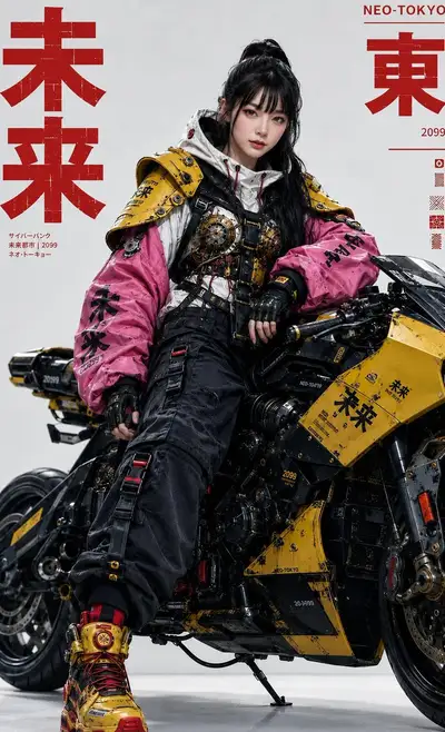 Cyberpunk Fashion Editorial Portrait