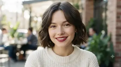 Charming cafe portrait with natural lighting
