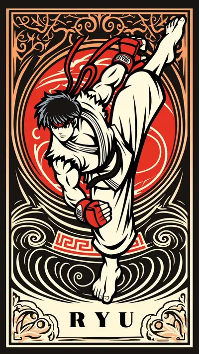 Street Fighter Game Card Style Reference