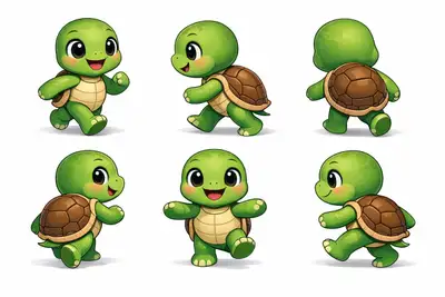 Adorable Animal Character Sheet Prompt