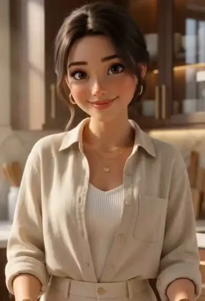 5-scene cozy cookie-baking video with timeline